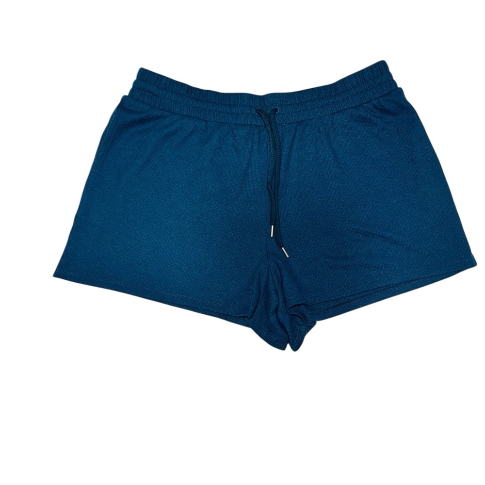 Size Large Victorias Secret Women's Blue Shorts waffle knit w pockets